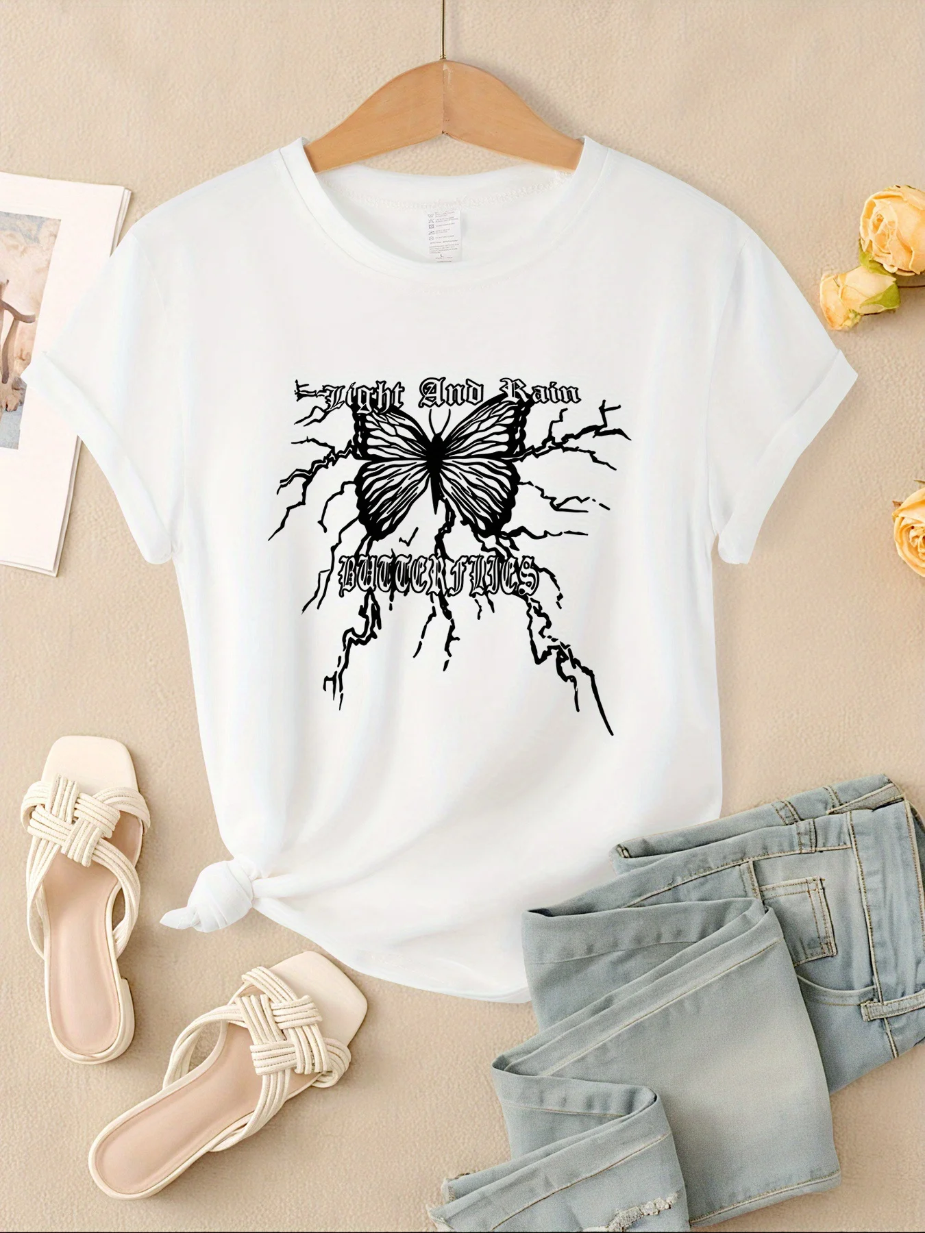 

Perfect Summer Outings Ropa casual Pieza para correr Colección ligera Mujeres con mangas ligeras y elegantes con patrón de