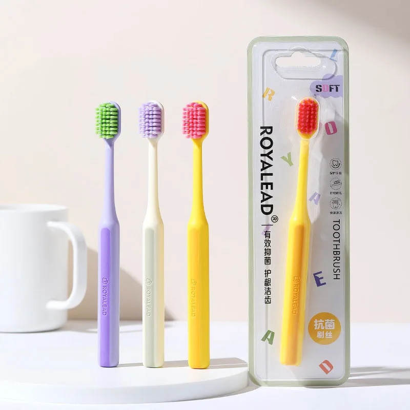 1PC Zilver Ion Antibacteriële Volwassen Brede Kop Zachte Tandenborstel voor Volwassenen Huishoudelijke Fijne Zachte Tandenborstel Schoon