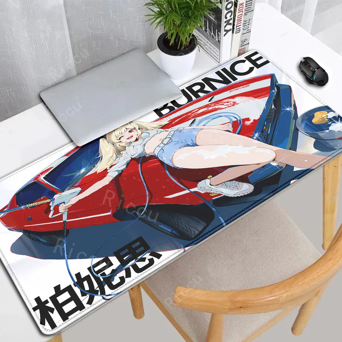 XXL Kawaii Hot Burnice Game Zenless Zone Zero Gaming mouse pad Large Kawaii mousepad Computer Office Accessories DeskMat 90x40cm