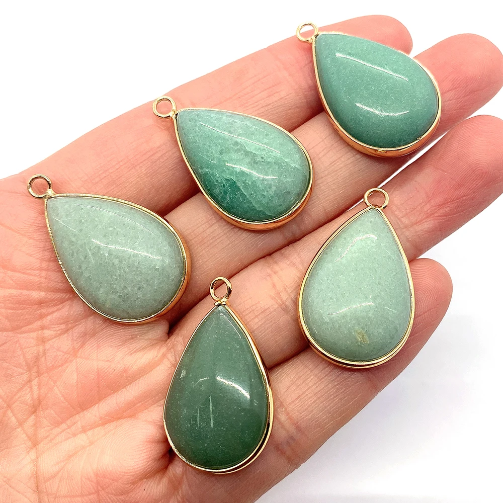 18x30mm Natural Stone Quartz Pendant Teardrop Pendant  for Jewelry Making DIY Earrings Accessories Fit Necklaces Gifts for Women