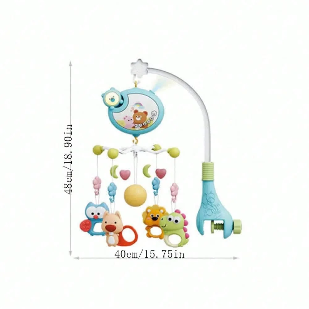 Baby Musical Crib Bed Bell Cot Mobile Moon&Star Dream Light Nusery Lullaby Toys Color Random