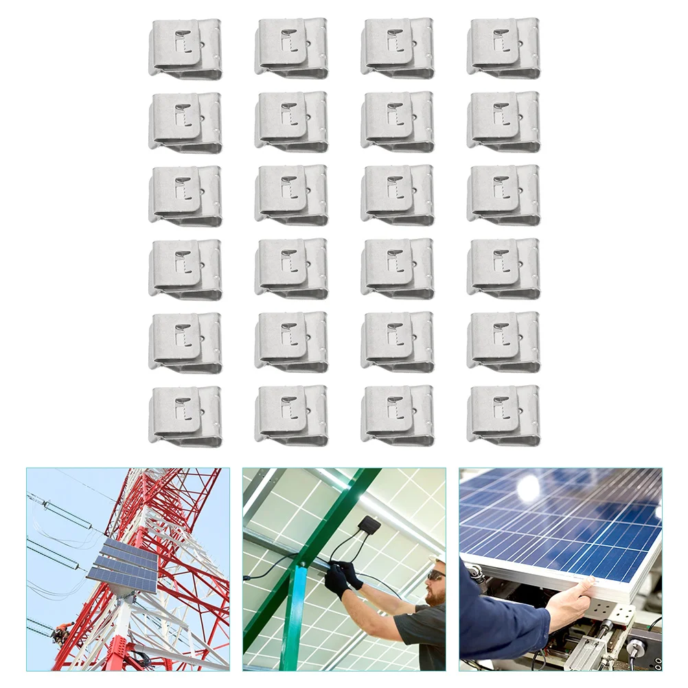 

50pcs Photovoltaic Cable Clamp Solar Panels Wire Harness Clips Metal Trailer Frame Module Management Solar Panel Clamps