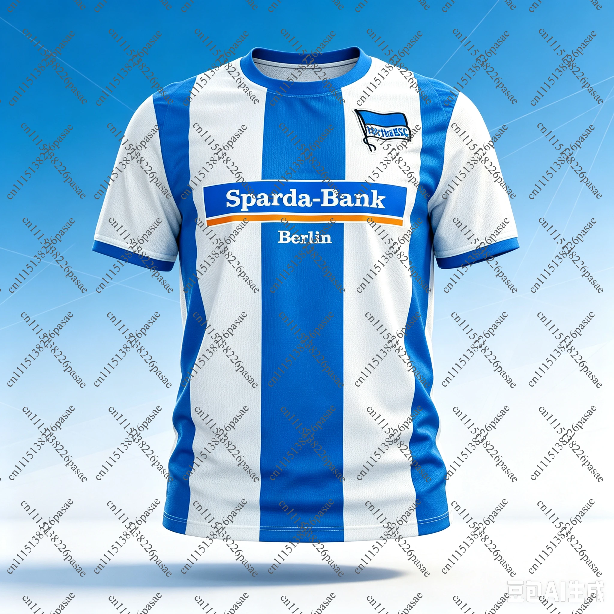 2026 Hertha 3D Printed Football Jersey Men's Summer Quick Drying Breathe Short Sleeved T-shirt Family Matching Clothing