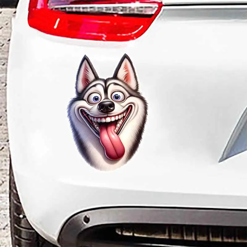 Funny Husky Pet Dog Animal Cartoon Car Sticker Waterproof Styling Automobiles Motorcycle Exterior Accessories Vinyl Decals Y171
