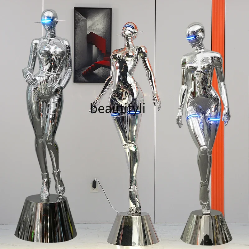 Kushanji Electroplating Machinery Figure Sculpture Creative Living Room Hotel Technology Art Decoration Floor Ornaments