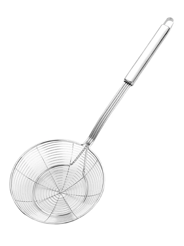 Écumoire cuillère fendue acier inoxydable poignée résistante à la chaleur panier de friteuse louche d'écrémage écumateurs de cuisson passoire à frire ronde