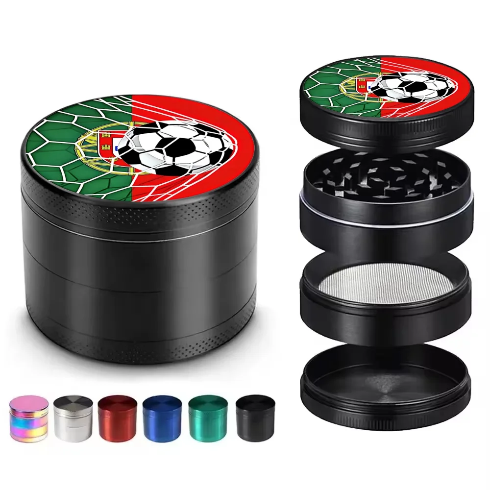 

2026 FIFA Dry Herb Grinder for Smoking 4 Layers 50 Mill Zinc Alloy Herbal Crusher Cutting Tobacco Grass Smoke Pipes Accessories