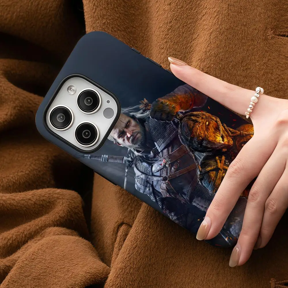 

The W-Witcher 3 Game Phone Case For Samsung Galaxy S25 24 23 22 Ultra Plus A56 36 26 Glossy HD Double-Layer Hard Shell
