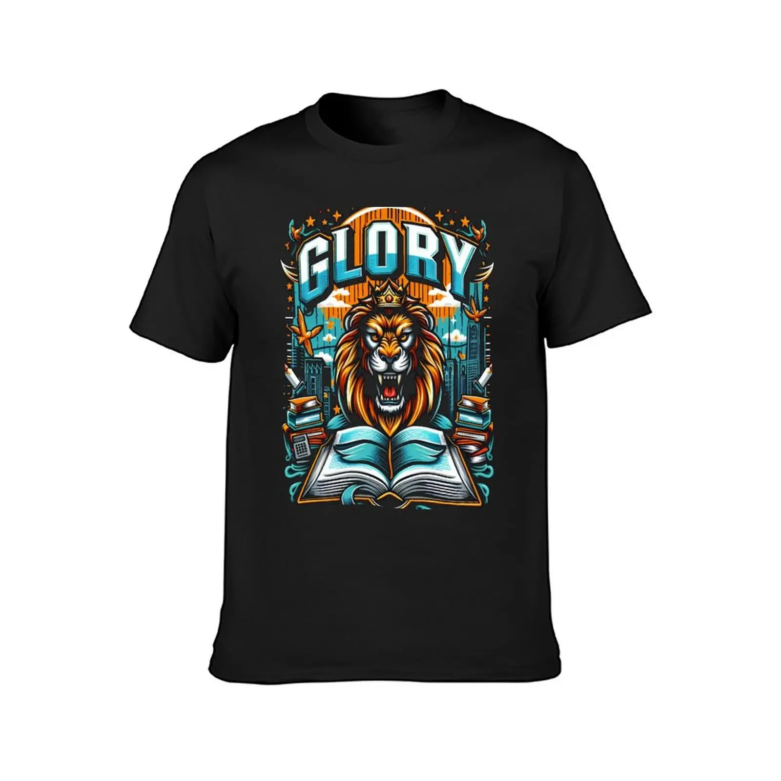 Glory of lion and book T-Shirt sports fans sublime designer t shirt men