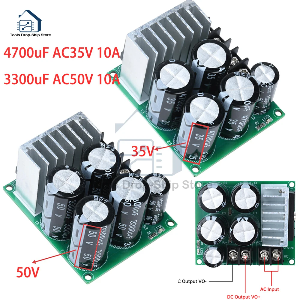 

4700uF 3300uF 10A iSingle Power Supply Rectifier Filter Board Non Regulated Power Board Amplifier Single Power Noard 20V 30V