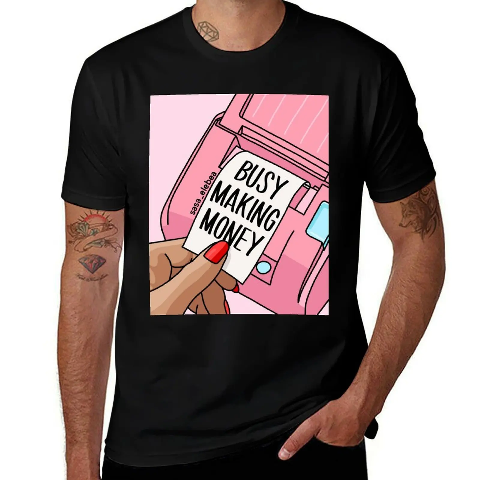 Making money by Sasa Elebea T-Shirt Casual Loose Fit Short Sleeve T-Shirt