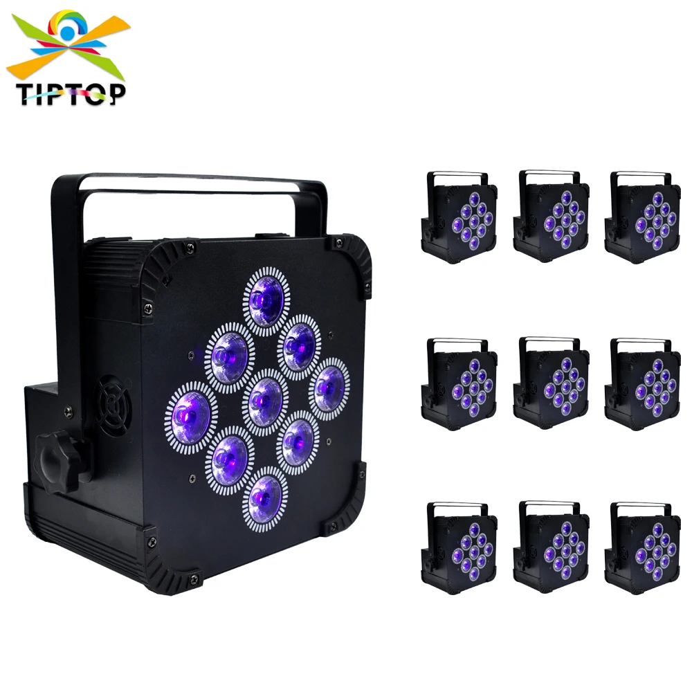 Freeshipping 10 Unit IRC 9x18W Battery Wireless Led Par Light Black White Case Optional Embedded 2.4G Antenna 25 Degree Lens