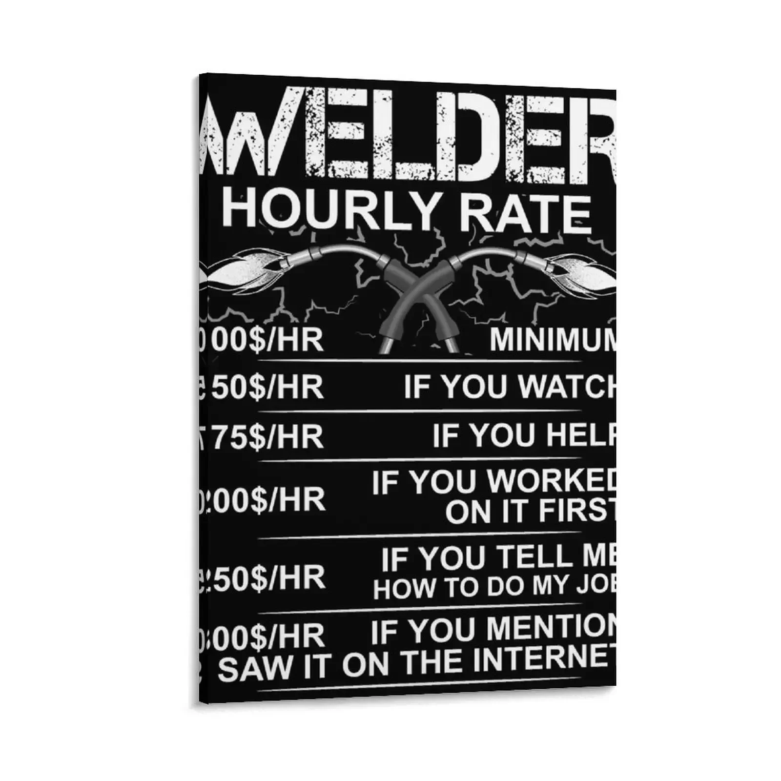 

Funny Welder Gift - Sarcastic Gift - Hourly Labor Rate - Welding Canvas Painting Decoration Wall posters