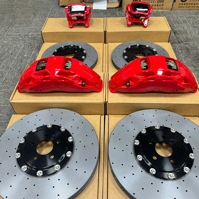 Front 10POT and Rear 1POT Big Brake Caliper Kit with Ceramic Brake Discs for RS3 Brake System Upgrade