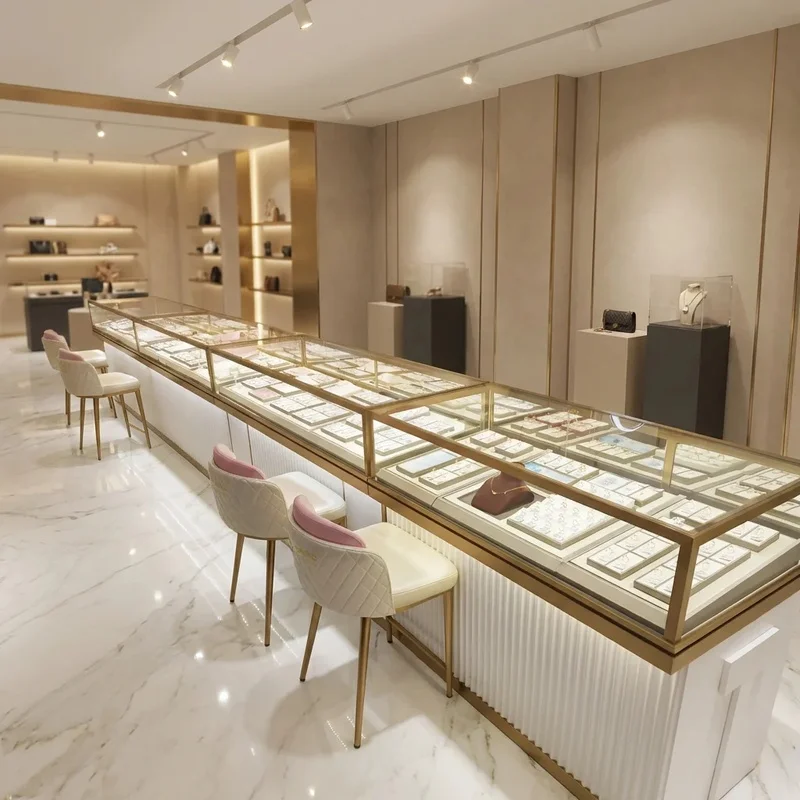 custom.Anti-Tempered Glass Waterproof Jewelry Display Counter LED Lighting | Eco-Friendly Customized Color Dust-Proof Show