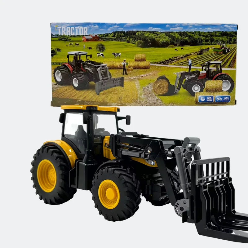 Scene Simulation Farmer Truck Toys for Boys 1/24 Inertia Farmer's Combined Soil Preparation Vehicle For Kids Toy Children's Days