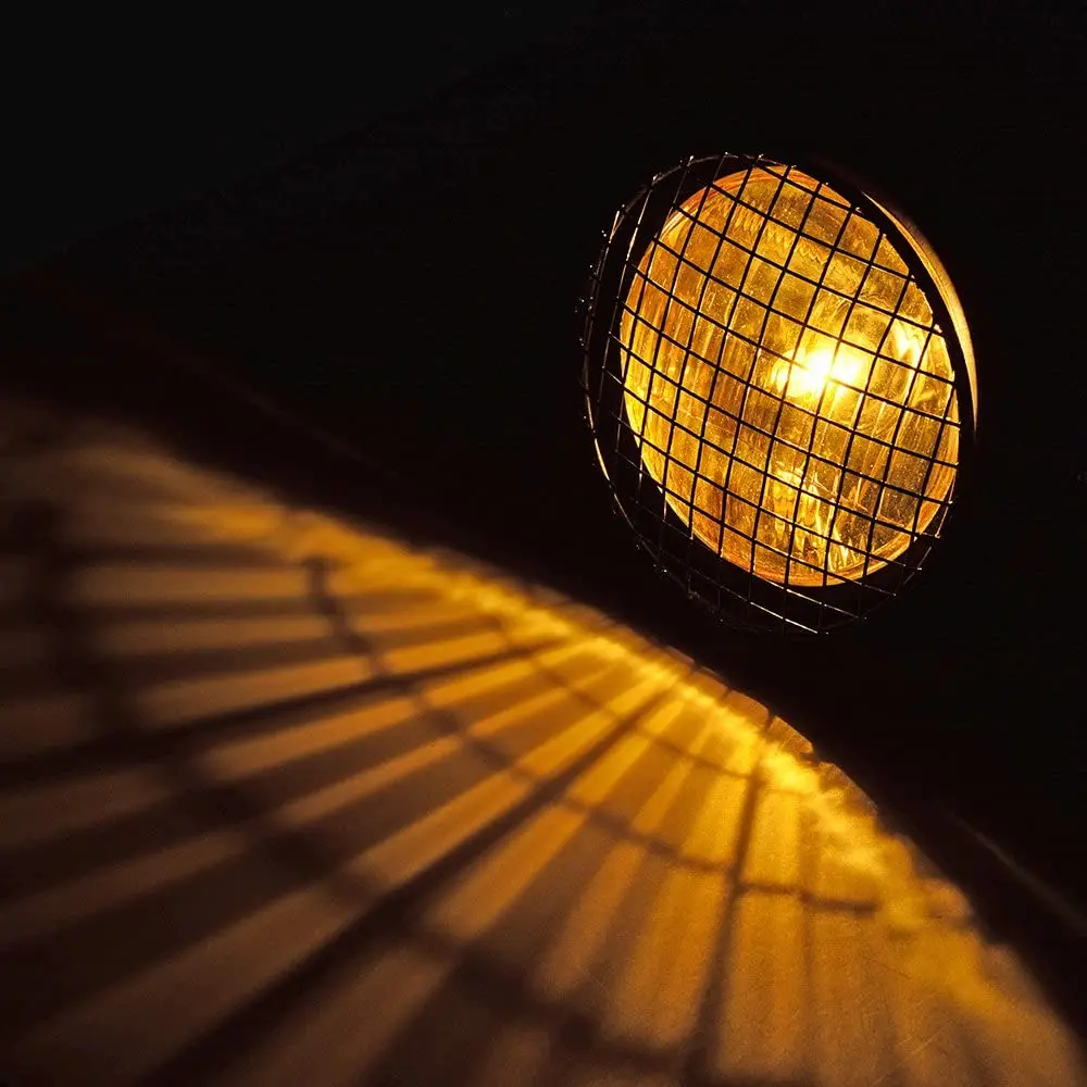 Montagem lateral universal da motocicleta com grade e suporte Kit Retro Vintage farol âmbar, Café Racer, 35W, 6,5"