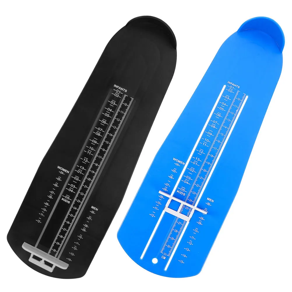 2Pcs Adult Foot Measurer Tool Clear Scale Shoe Sizer Portable Measurement Ruler for Men Women Accurate Size Chart Use