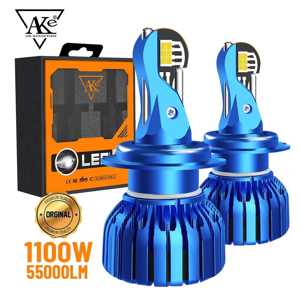 

H7 H4 LED Headlight 55000LM 110W 1:1 Halogen Lamp Size CANBUS H1 H11 9005 HB3 9006 HB4 9012 Car Light Bulb 6000K Auto Lamp 12V