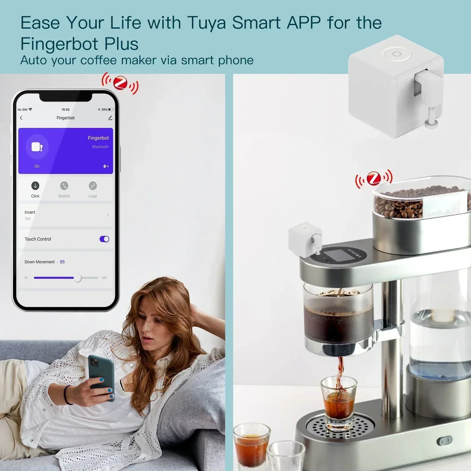 MOES ZigBee Fingerbot, ultimativer Smart Home-Assistent! Automatisierter Tastendruck, Sprachsteuerung mit Alexa Google Home, Tuya Smart Life