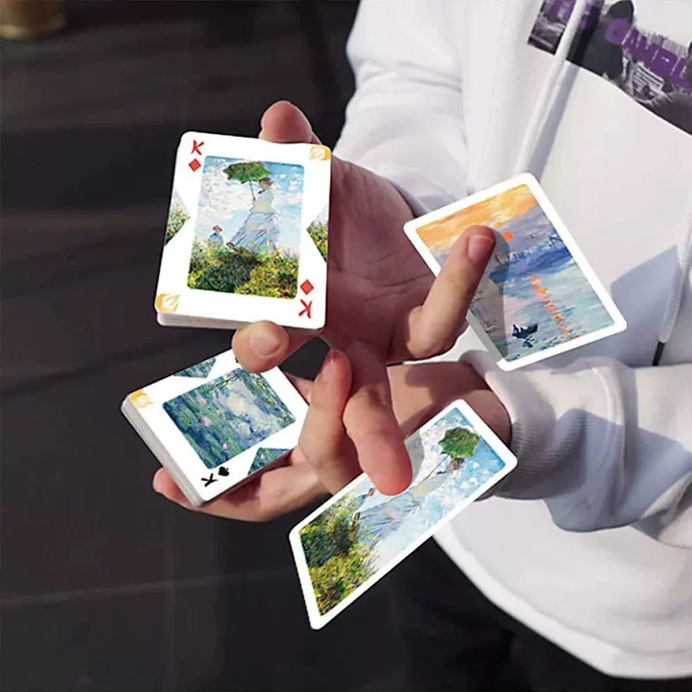 Série de peinture à l'huile artistique, cartes à jouer, Poker Vintage, pont de cartes étanche pour fêtes, rassemblements et collections