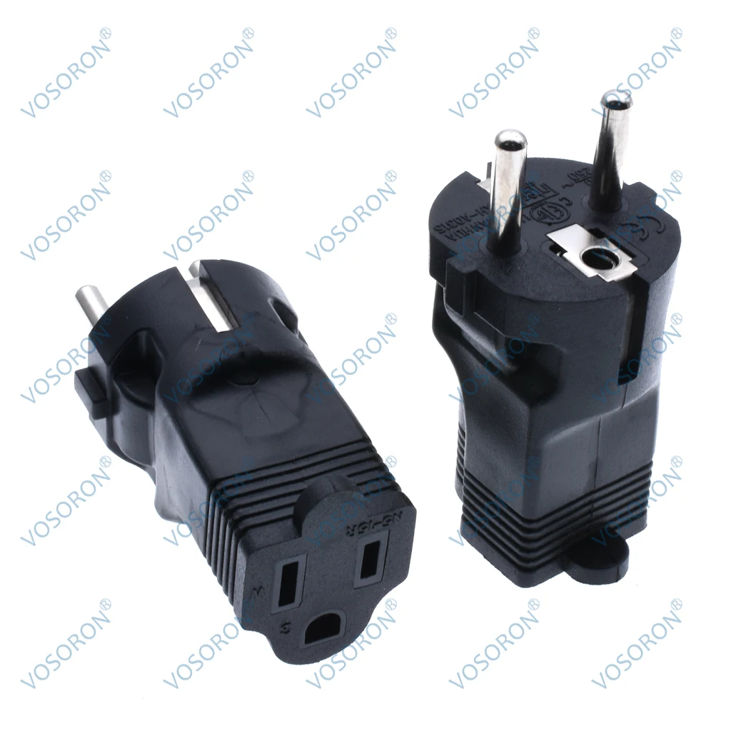 أمريكا نيما 5-15R مآخذ إلى الاتحاد الأوروبي/المملكة المتحدة/الاتحاد الأفريقي/IT/BR/IN/BR/IEC 3 دبوس محول القابس السفر محول التيار الكهربائي موصل #3