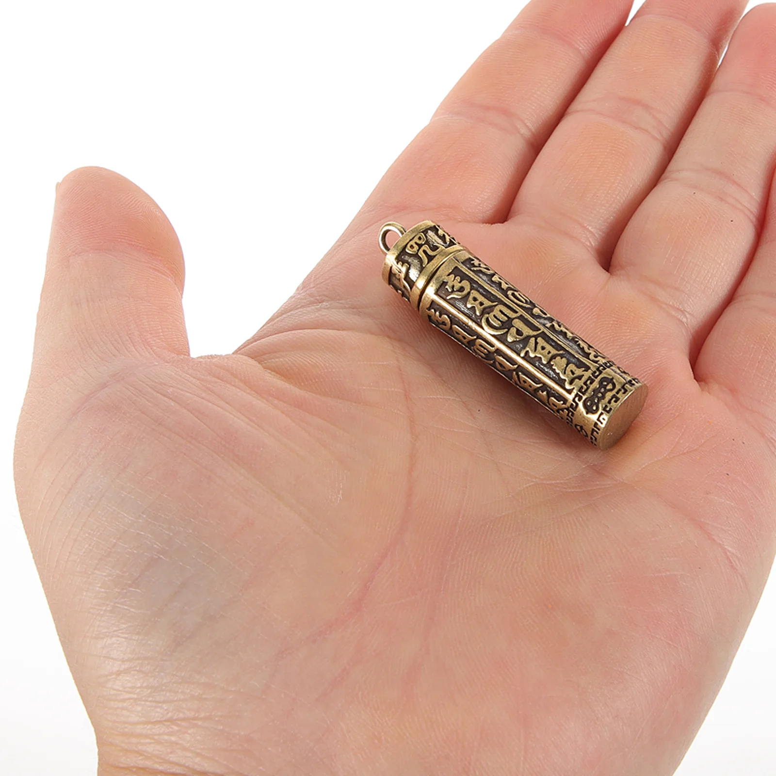 

Tiny Brass Ornament Cylinder Brass Ornament Barrel Decor Openable Mini Jar Car Gifts