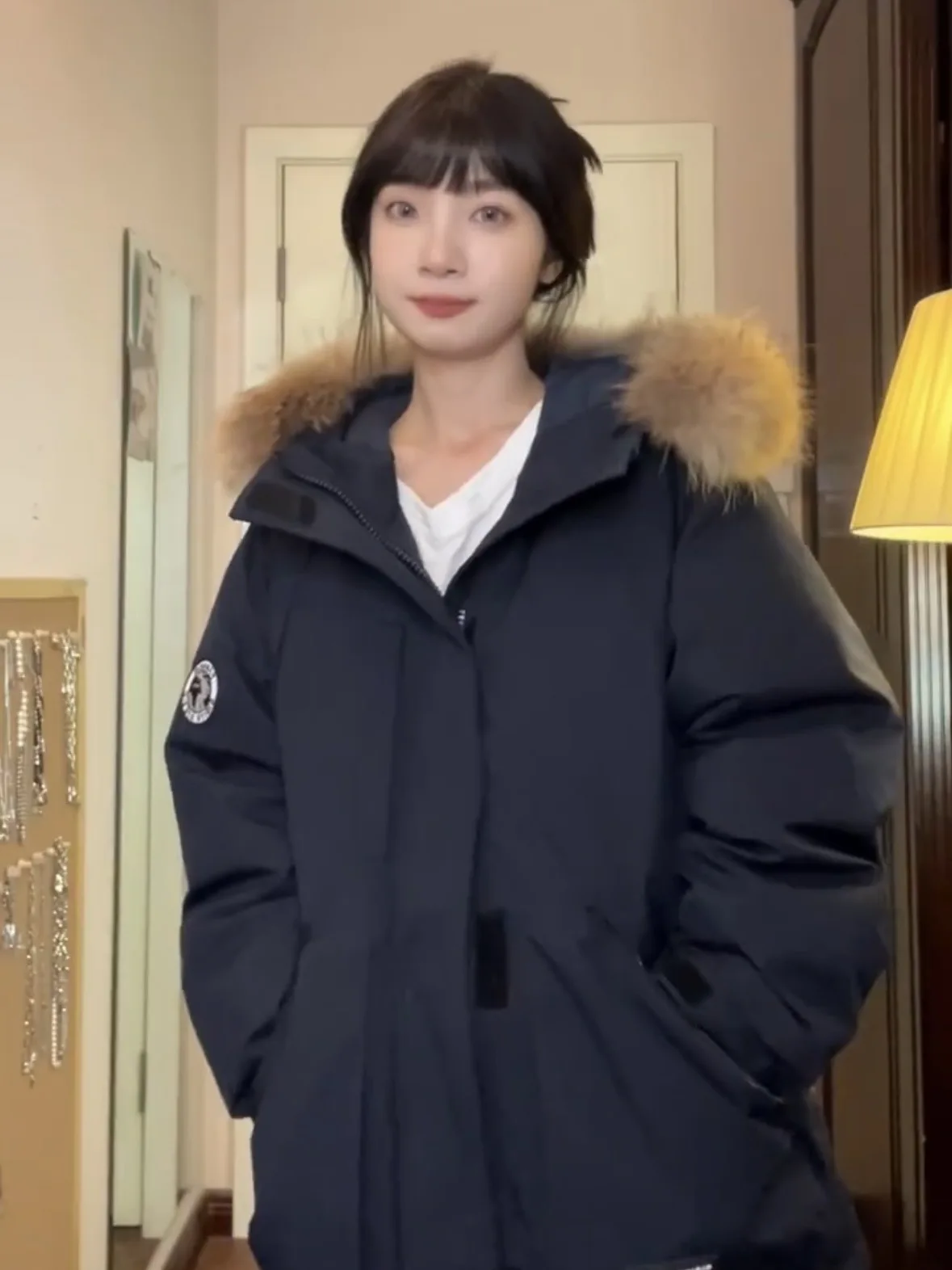 Thiened American Workwear Sle Parka da donna in cotone Jaet Inverno Nuovo arrivo Coppia calda Cappotto con collo in pelliccia grande