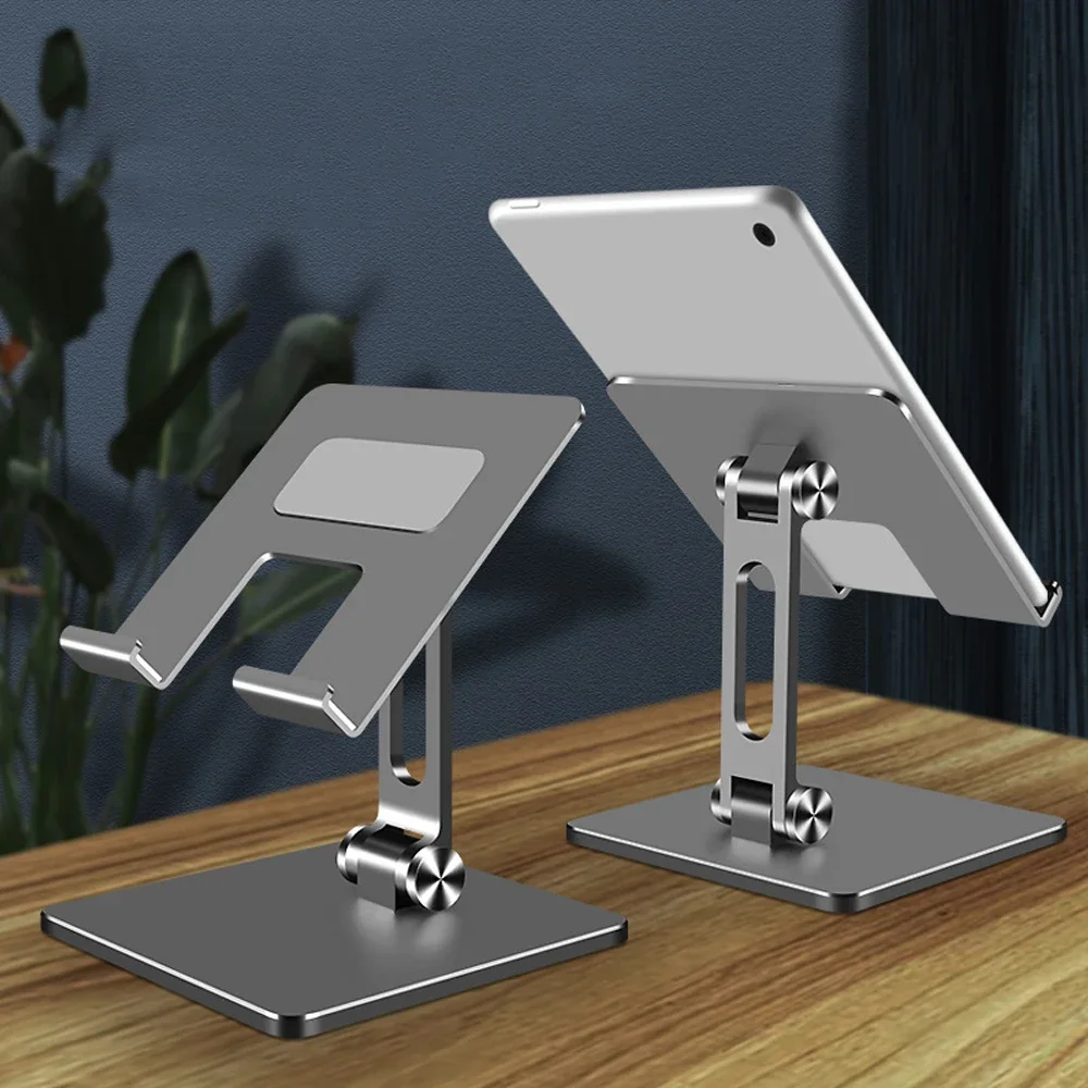 Xnyocn Aluminium Alloy Tablet Stand Phone Holder Mobile Smartphone Support Desk Portable Metal Cell Phone Holder for IPhone IPad