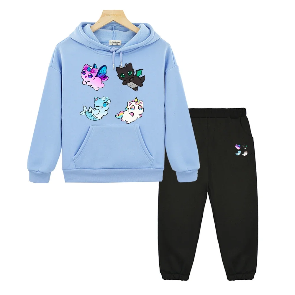 

Aphmau Squad Cat anime hoodie Fleece sweatshirt Kawaii pullover Jacket kids boutique clothes boys girls sportswear Hooded Sets