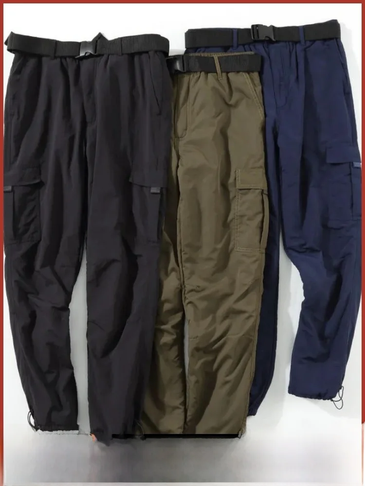 

Men's Autumn Winter Tech Fabric Cosite Fce Windproof Water Repellent Casual Pants Straight Leg ket Elastic Waist