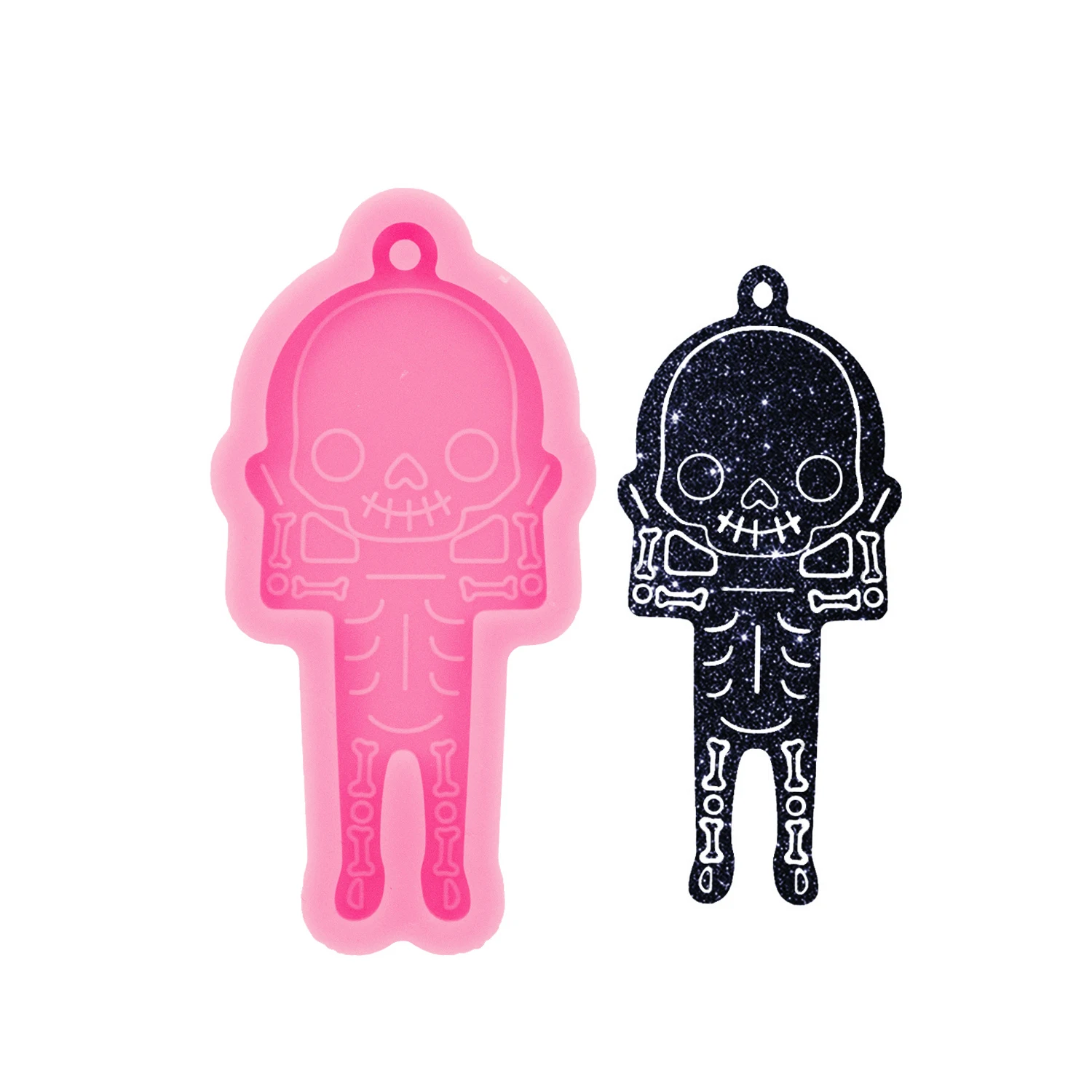 Halloween Castle Cross Skull Silicone Mold Gothic Anime Style for Epoxy Resin DIY Pendant Earring Keychain Spooky Craft