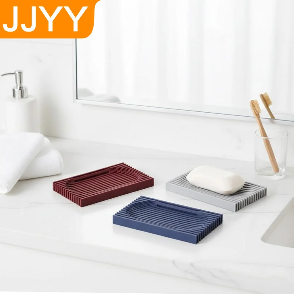 

Creative Silicone Shaped Soap Box Drain Soap Rack Bathroom Supplies Shower Storage Box Non Slip Soap Tray Bathroom Gadgets