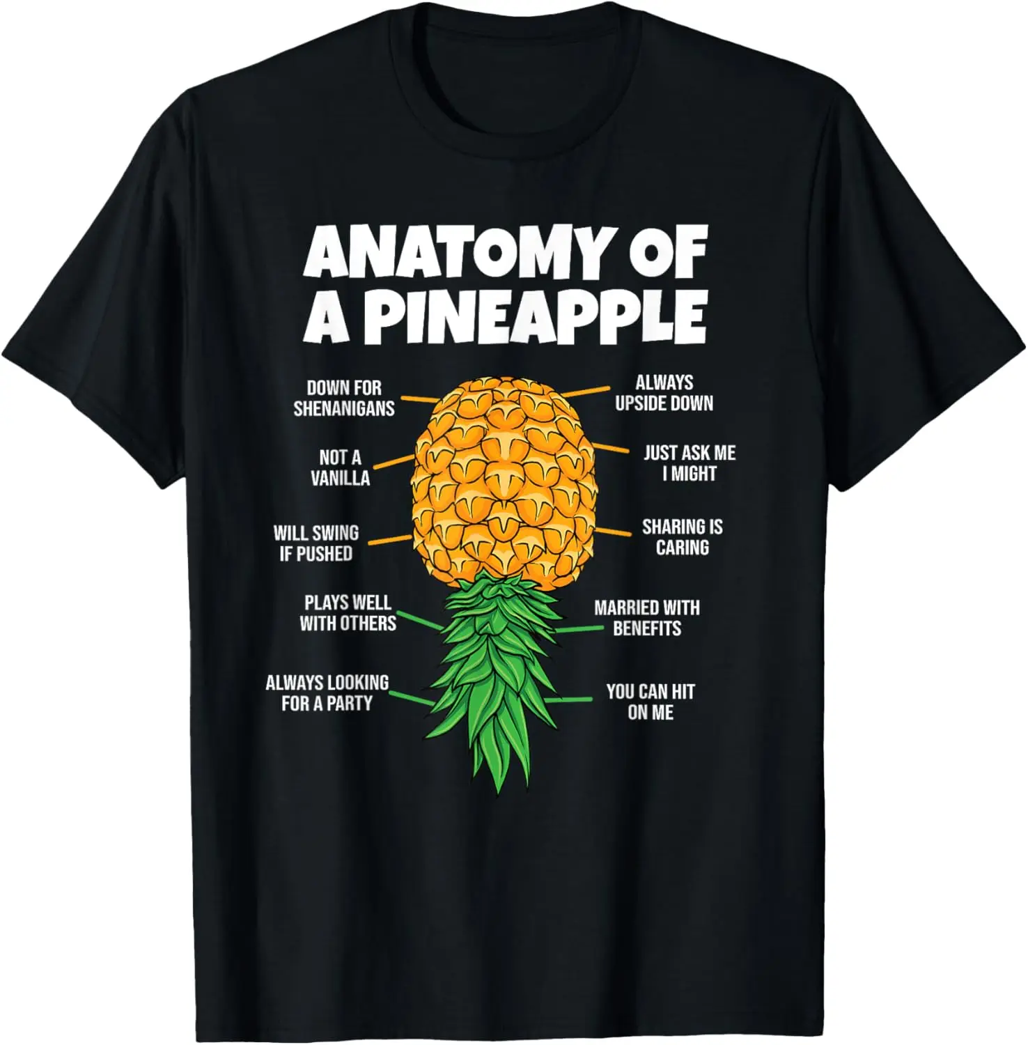 Anatomy Of A Pineapple Swinger Funny Men Women Couples T-Shirt