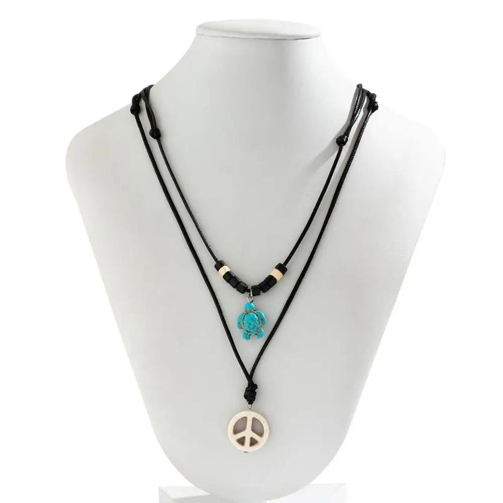 العصرية قذيفة محارة قلادة من الصدف بوهو نمط ثنائي الطبقة بوهيميا الخرز سلسلة المختنق اليدوية اللؤلؤ نجم البحر قلادة قلادة الصيف