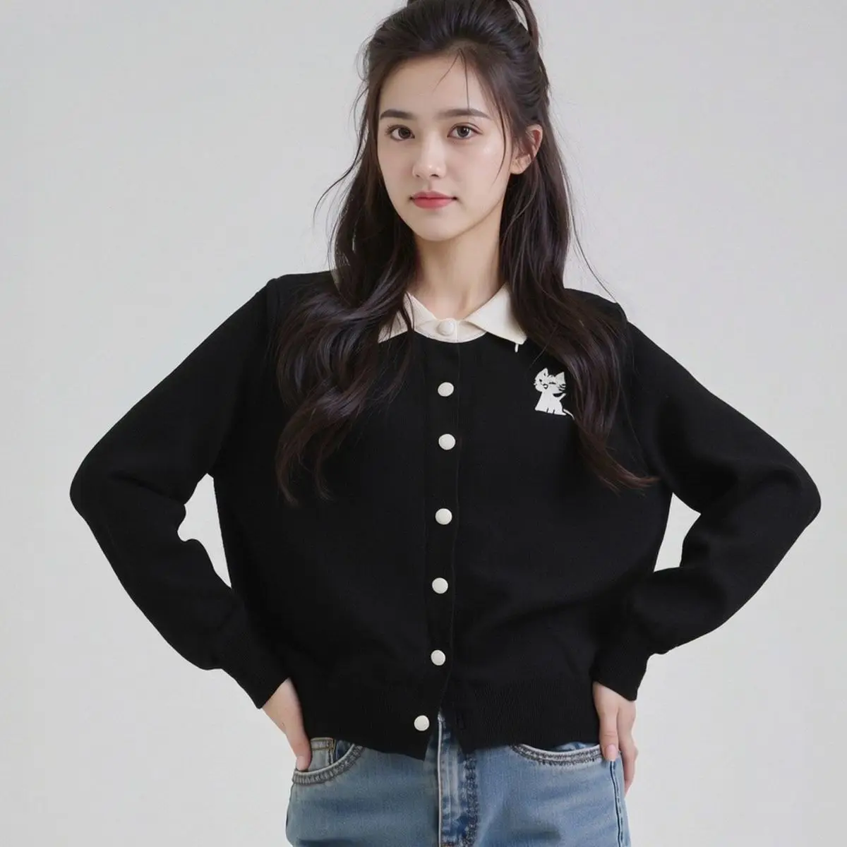 

Cardigans Homewear Sweaters Womens Summer Hollow Peach Loose Sequins Hippie Korean-Style Argyle Brushed Print Knitthing Harajuku