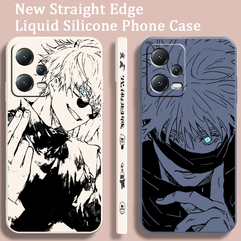 Anime G Gojo Awakens Fashion Liquid Left Rope For Xiaomi Redmi Note 13 12 12S 12R 11 11T 11S 10 10S Pro Plus 5G TPU Phone Case