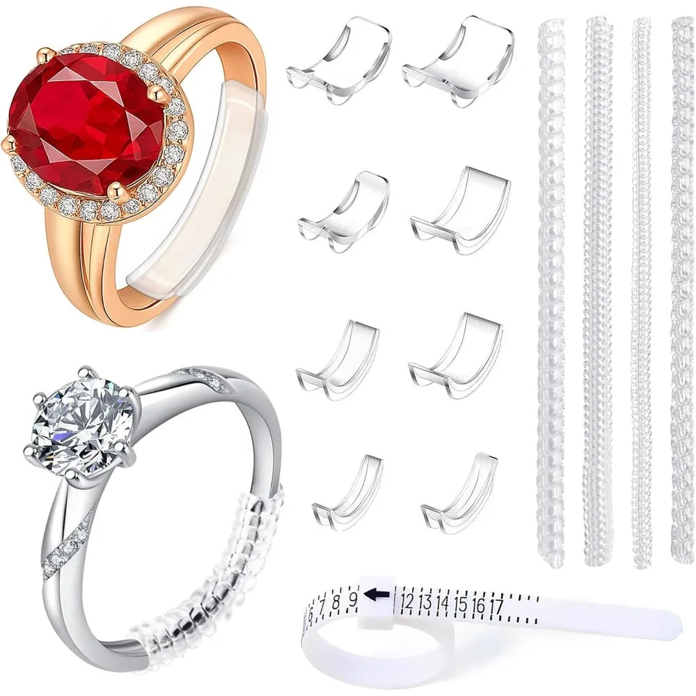 Ring Sizers and Guards, 12 Pack, Adjustable Invisible Spacers for Rings, Fits 1mm-8mm Bands