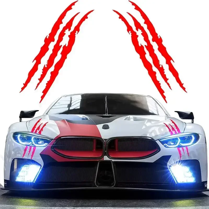 Reflective Monster Claw Scratch Stripe Marks Headlight Car Stickers on Motorcycle Products Sunscreen and Waterproof PVC
