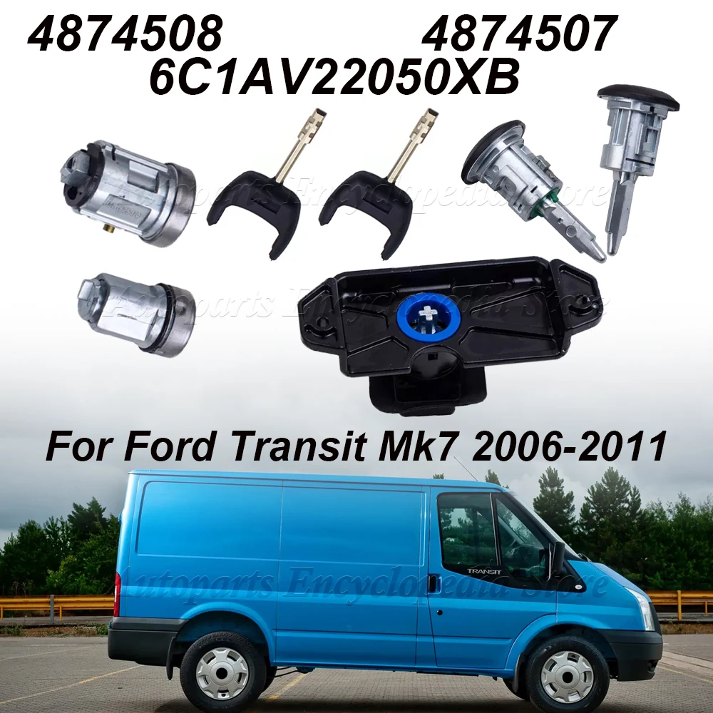 

For Ford Transit Mk7 2006-2011 4874508 A Set Lock Set Ignition Switch Left Right Door Lock Trunk Lock 4874507 6C1AV22050XB
