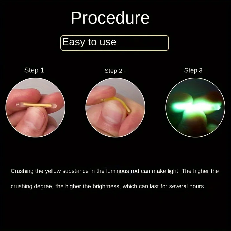 100PCS Fishing Glow Sticks, 3.5mm Fluorescent Bite Indicators, Long-Lasting Night Fishing Float Lights, Easy Install
