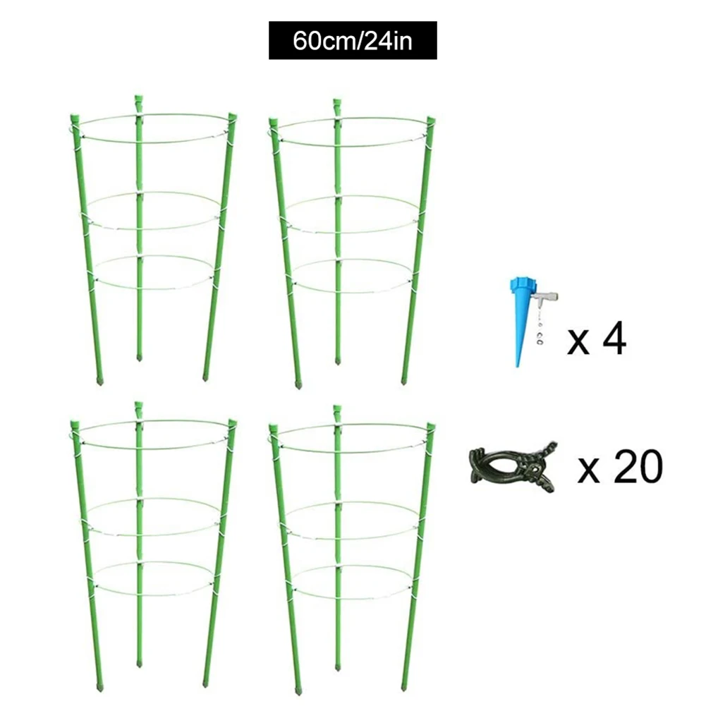 

4 Pack Garden Plant Support Tomato Cage Trellis for Climbing Plants Plant Trellis Kits with 4 Self W