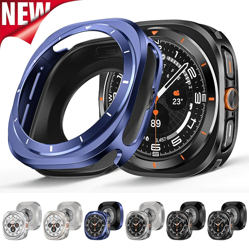 Anti-Fall-Metallschutzhülle für Samsung Galaxy Ultra 47 mm, harte Stoßstangenabdeckung aus Aluminiumlegierung für Galaxy Watch Ultra 2025 47 mm