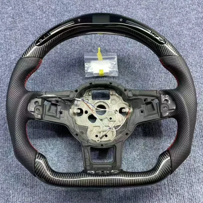 Wholesale for Volkswagen Golf 7 GTI LED Carbon Fiber Steering Wheel Modification and Upgrade VW Golf 7 Steering Wheel