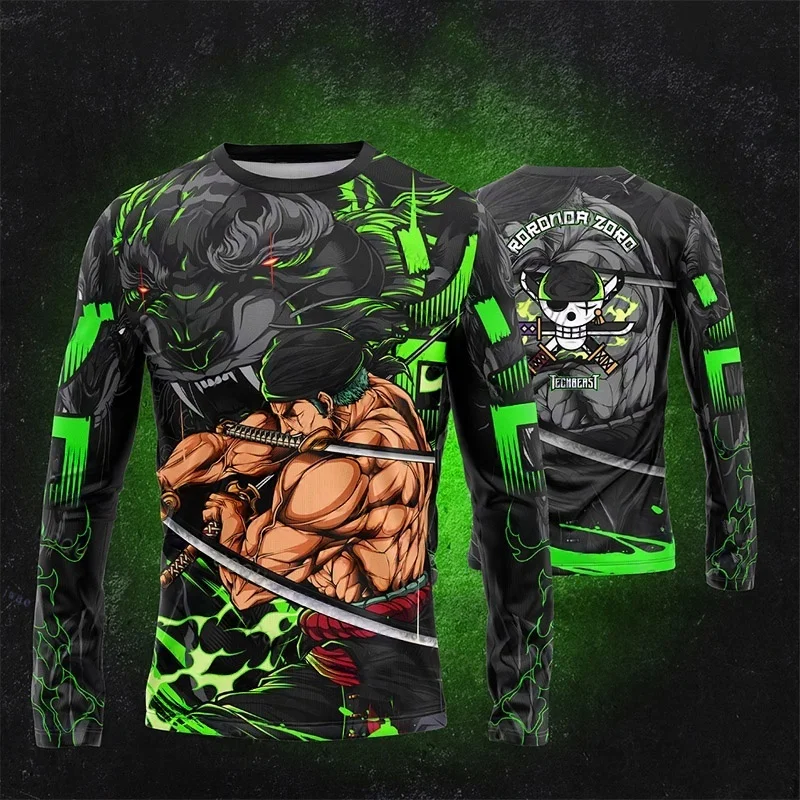 

Anime Football Jersey One Piece Luffy Zoro MenWomen Oversize Summer Quick Dry Sport Breathable Bandai Cosplay Long Sleeve Tshirt