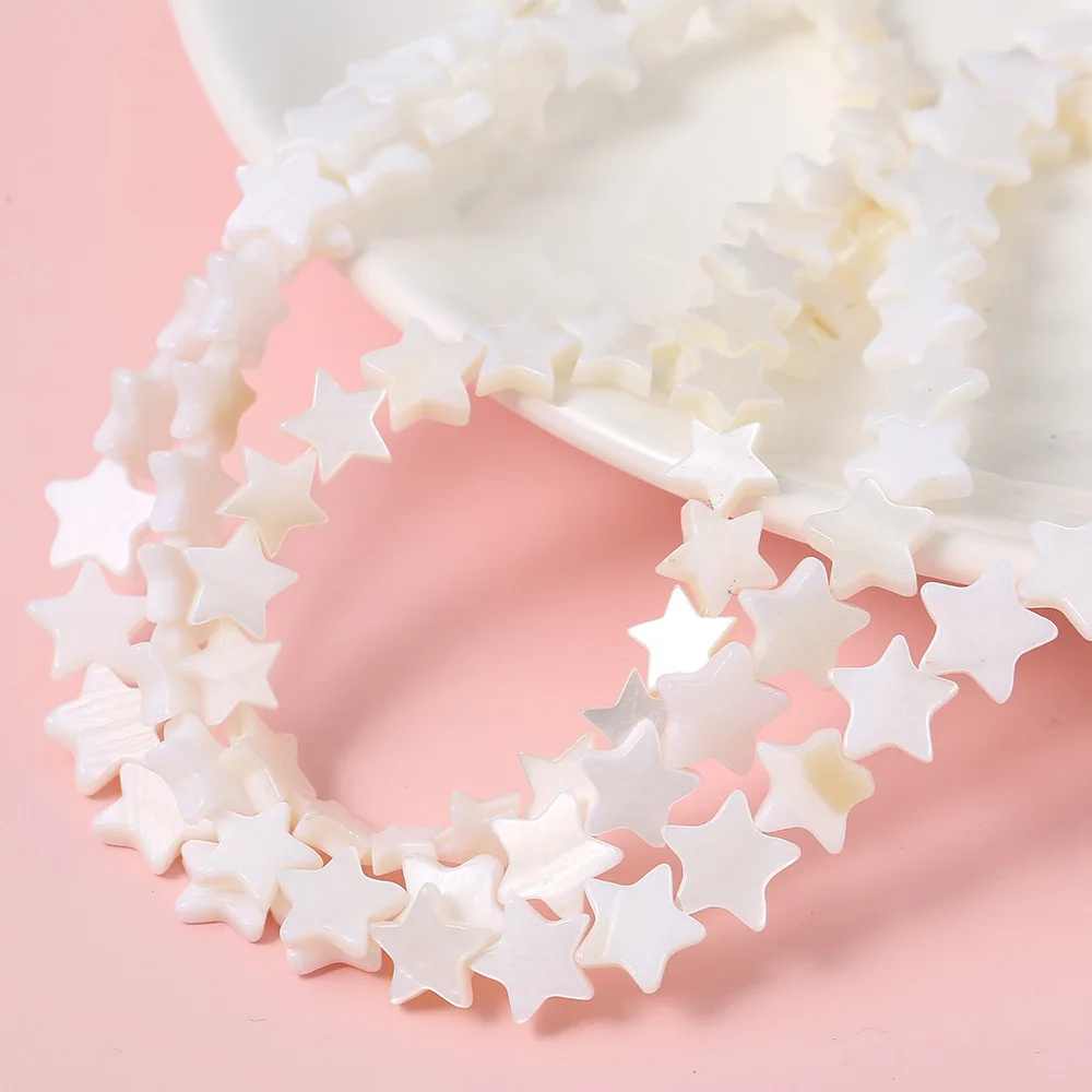 Natural White Freshwater Shell Beads Mother of Pearl Heart Cross Loose Spacer Bead for Jewelry Making DIY Necklace Bracelet