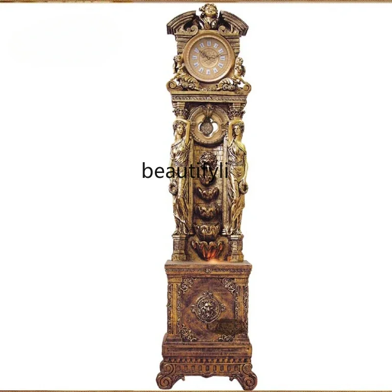 

Floor Living Room the Grandfather Clock Vertical Bell Large Standing Grandfather Clock European Antique Clock Floor Ornaments