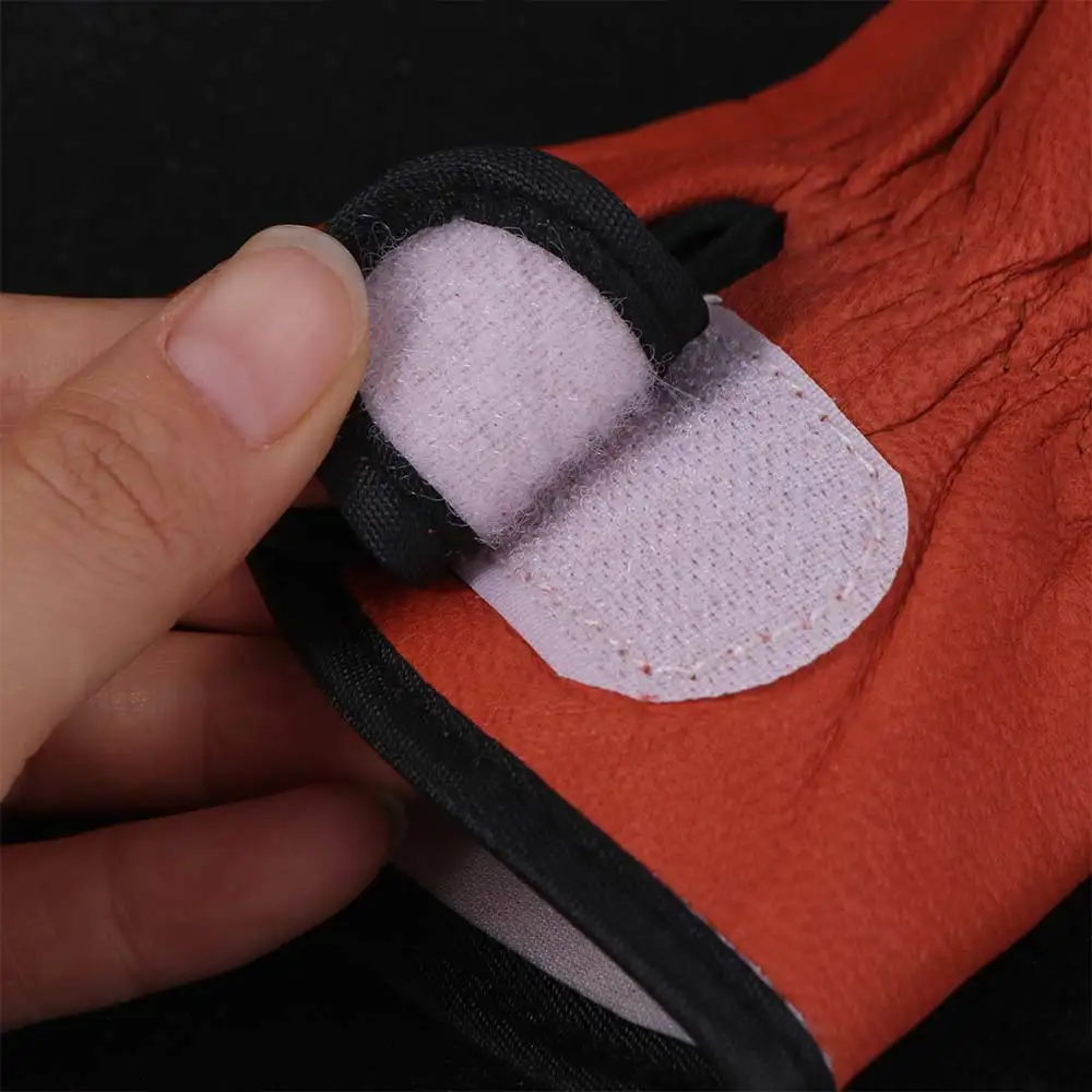 

Comfortable Gardening Safety Gloves Flexible Full Finger Driving Gloves Orange Breathable Leather Working Gloves Farms