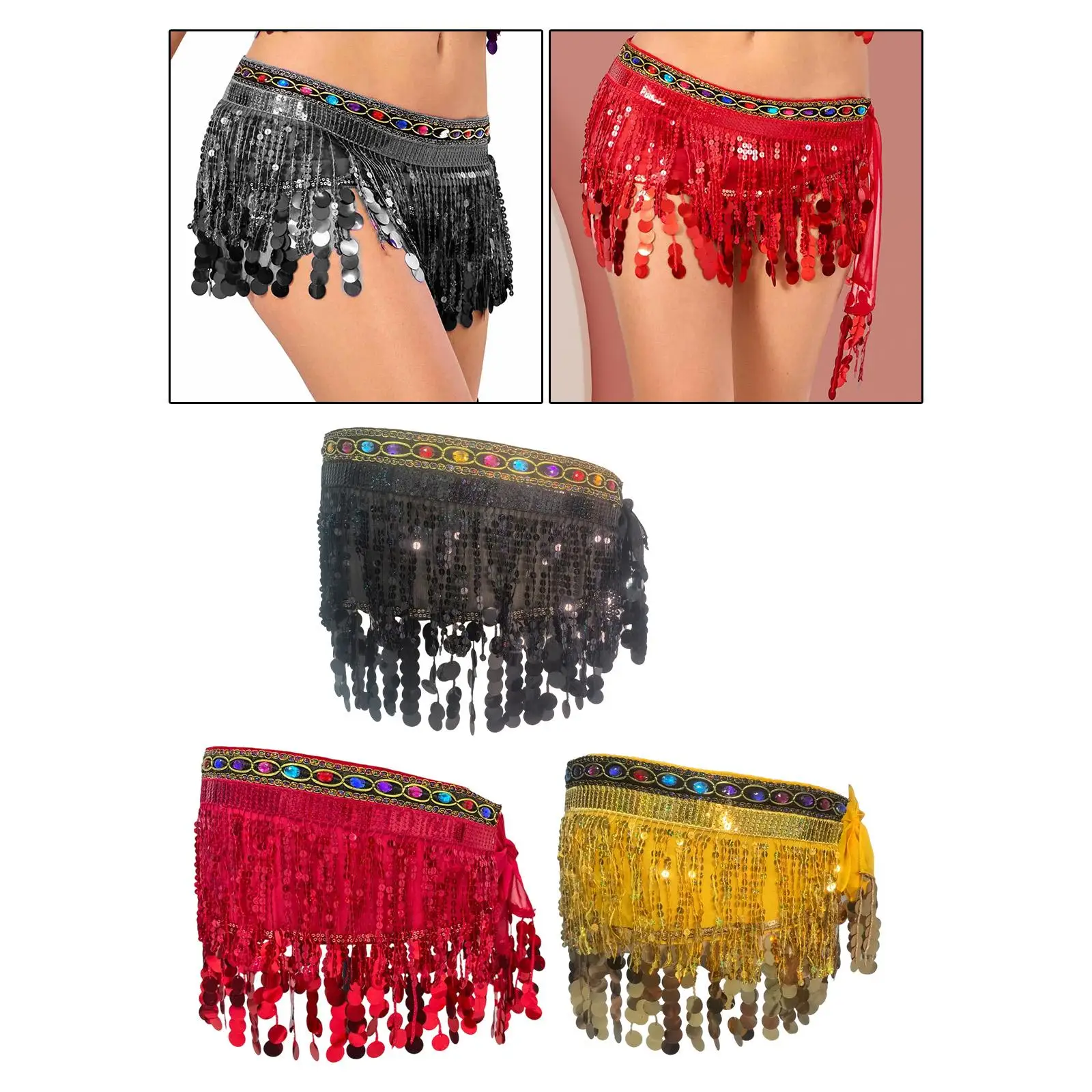 Chusta na biodra do tańca brzucha, festiwalowa, muzyczna, wygodna, do cosplayu, na imprezę, dla kobiet, kostium