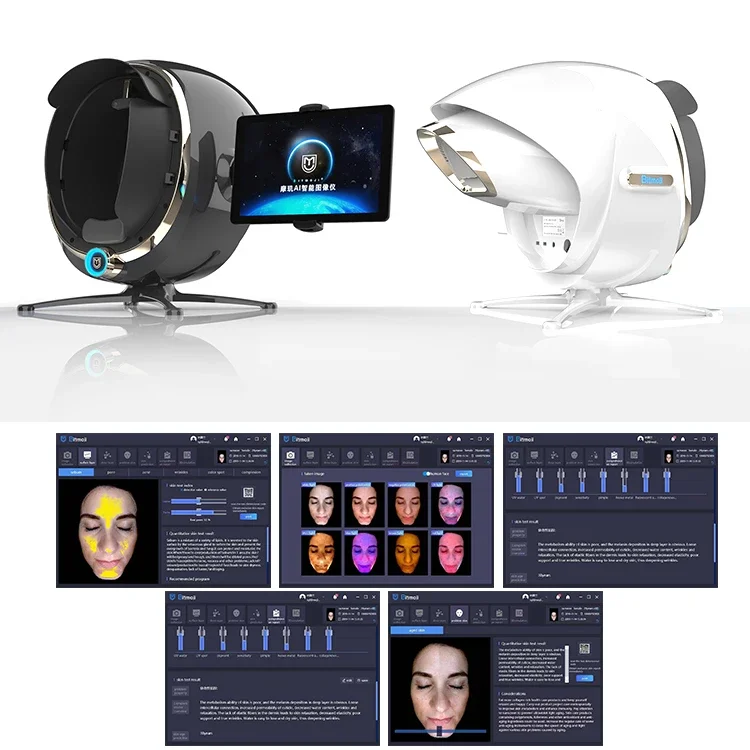 Analyseur de peau intelligent 3D 4D, système en 6 langues, machine qualifiée ale, offre spéciale, écran LCD Visia 12.7 pouces